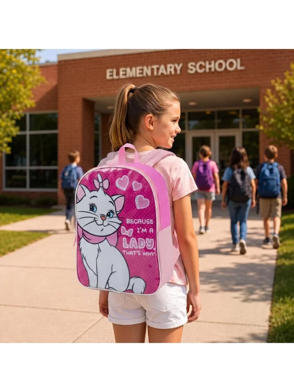 Charming Kids Backpack - Disney-Inspired Aristocats Design for Girls